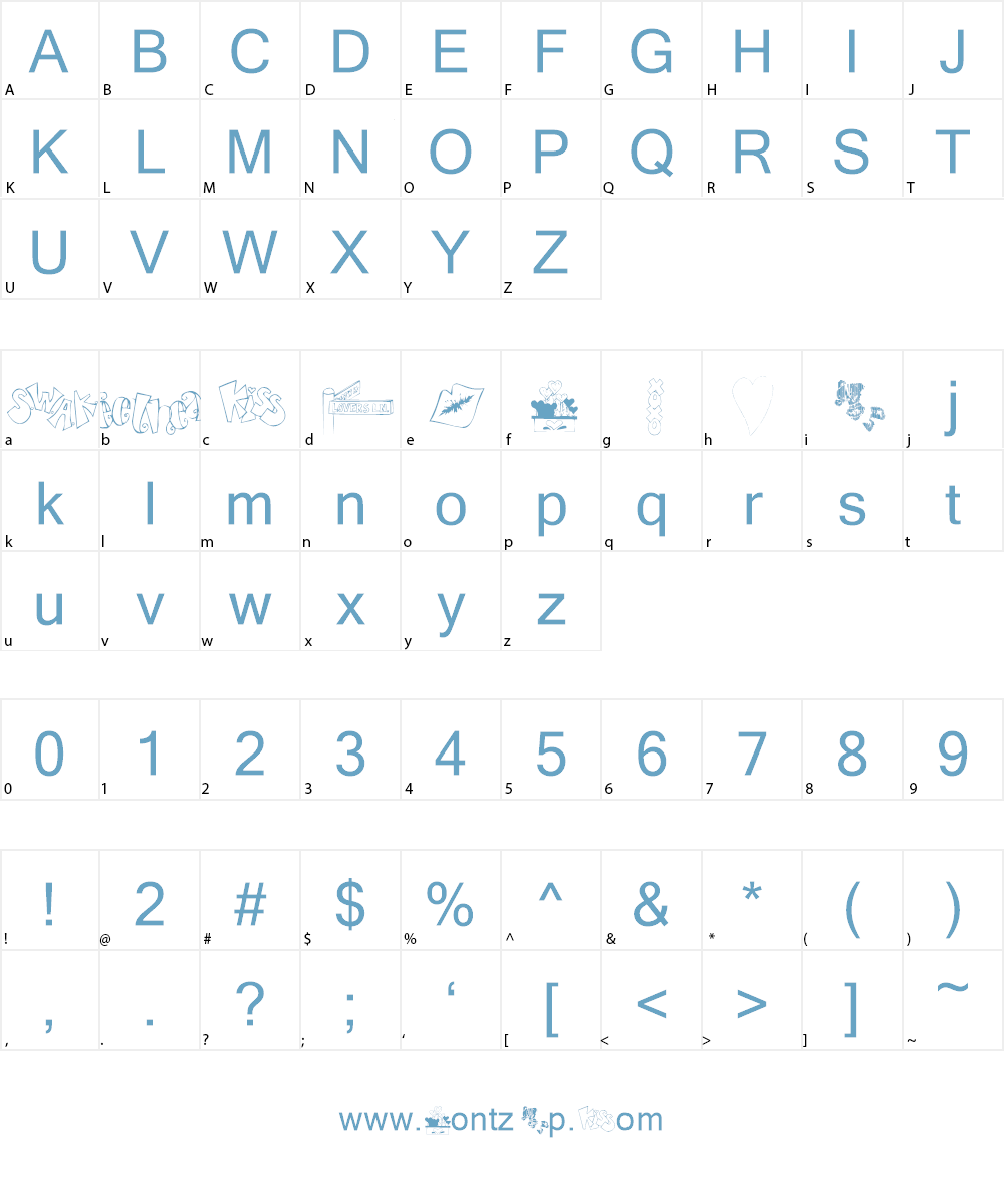 AEZ sweethearts Font Character